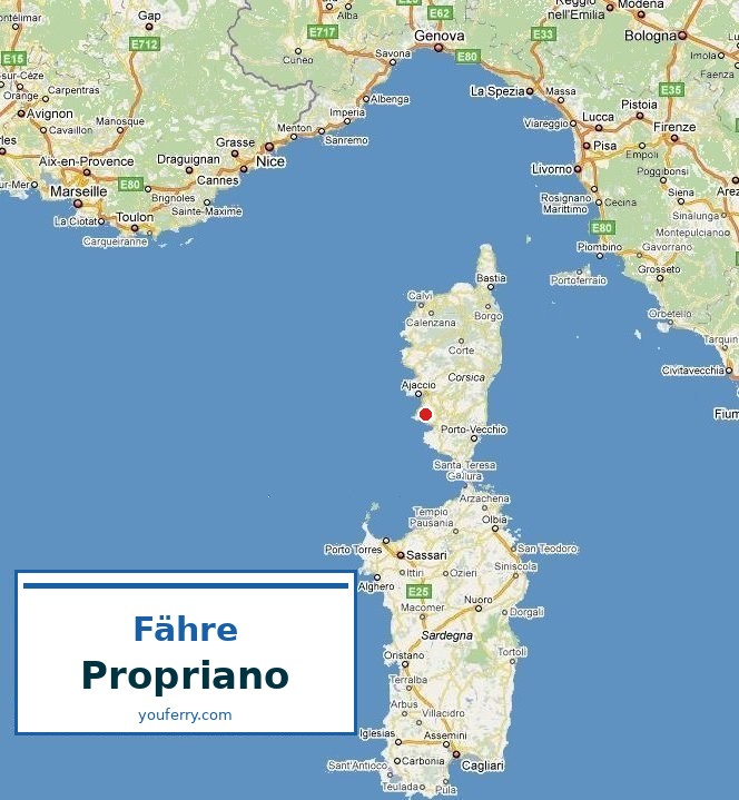 Fähren nach Propriano — Karte