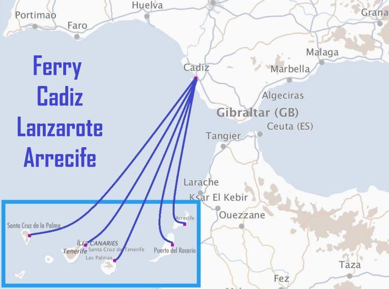 Ferry Cadiz - Lanzarote (Arrecife)