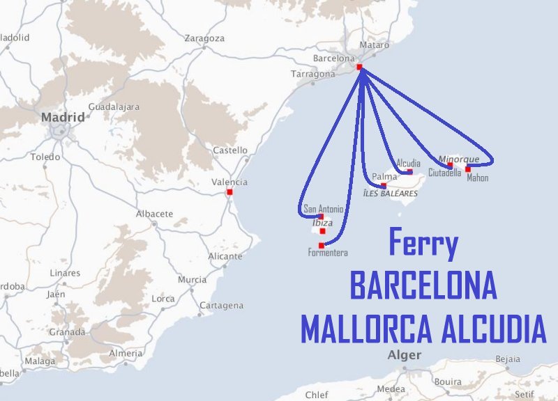 Ferry BARCELONA - MALLORCA ALCUDIA