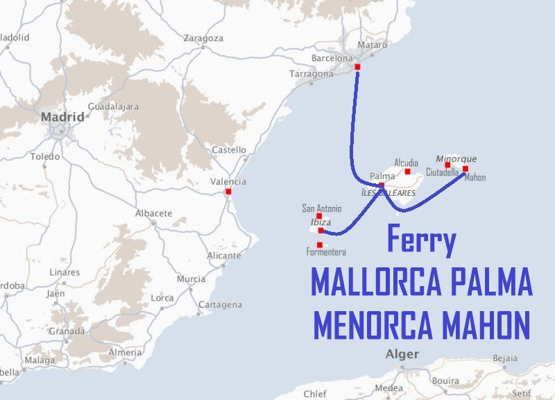 Ferry MALLORCA PALMA - MENORCA MAHON