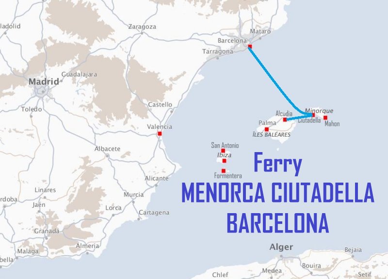 Ferry MENORCA CIUTADELLA - BARCELONA