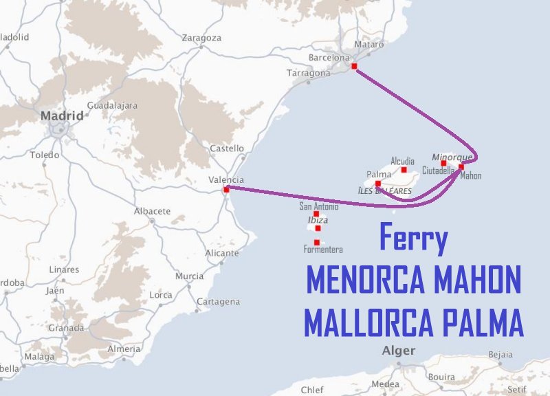Ferry MENORCA MAHON - MALLORCA PALMA