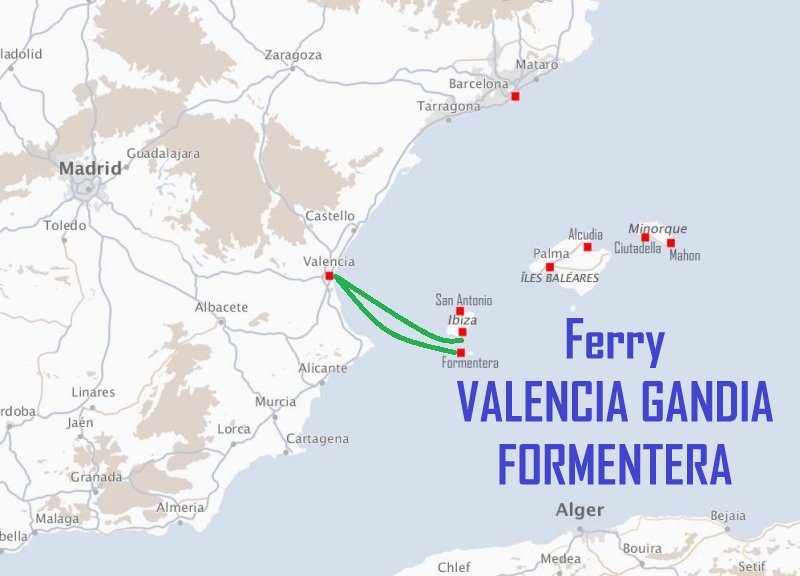 Ferry VALENCIA GANDIA - FORMENTERA