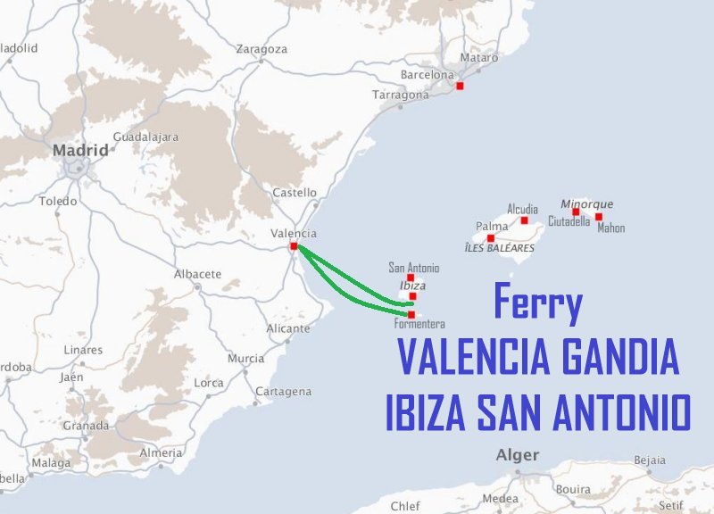 Ferry VALENCIA GANDIA - IBIZA SAN ANTONIO