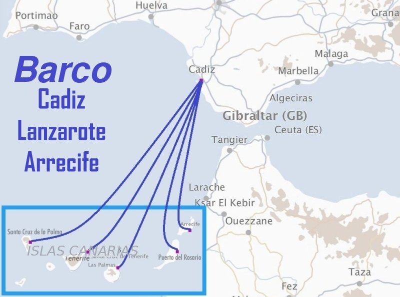 Barco Cádiz - Lanzarote (Arrecife)