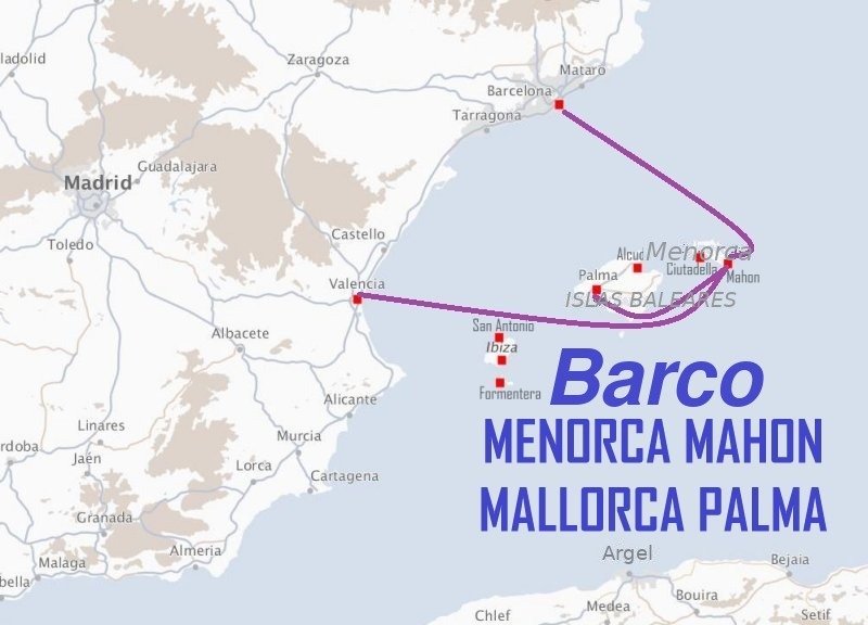Barco MENORCA MAHÓN - MALLORCA PALMA