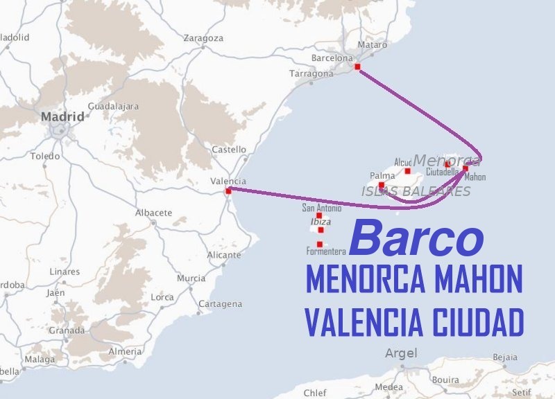 Barco MENORCA MAHÓN - VALENCIA CIUDAD